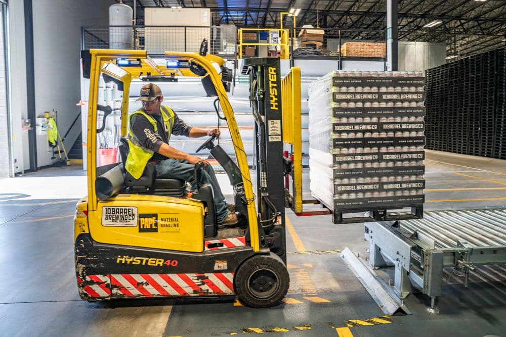 Interior of a logistics warehouse